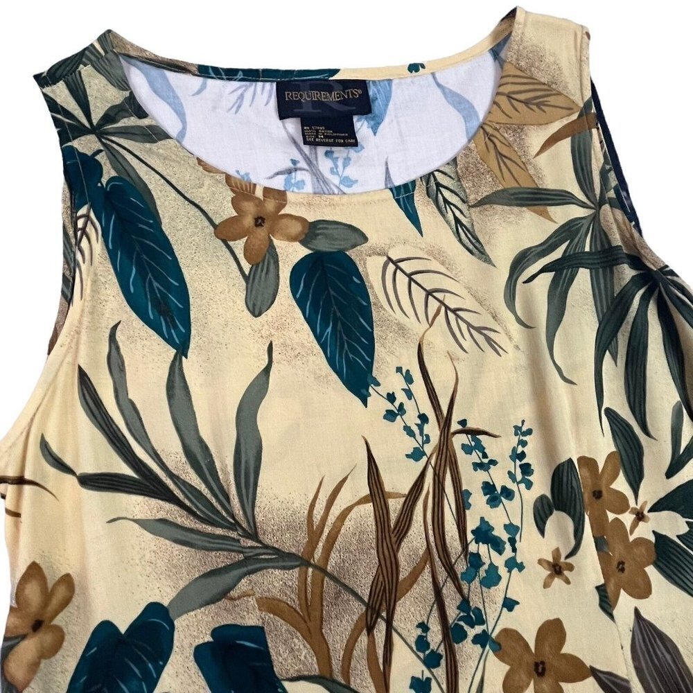 Requirements Womens Floral Maxi Dress Tie Back Rayon Medium - Picture 6 of 8